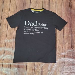 Denim & Flower Mens Shirt Black S Dad Definition Graphic Short Sleeve T-Shirt